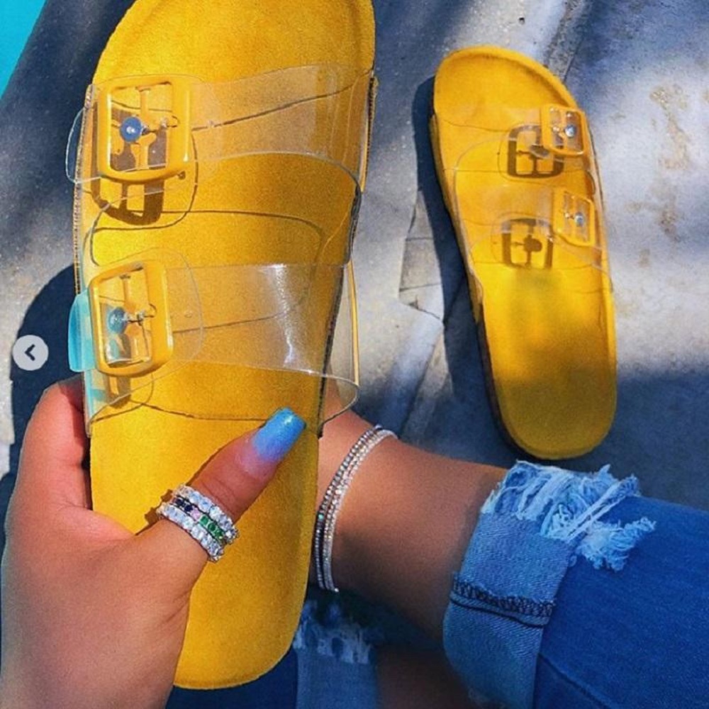 LULAMINA Clear Yellow Sandals